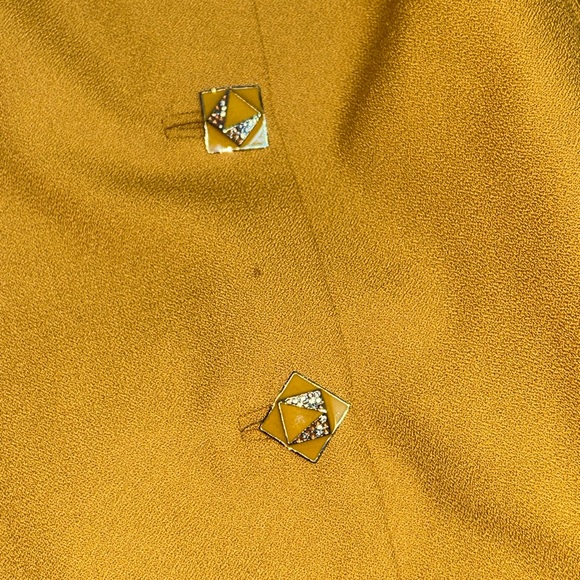 Antthony Golden Mustard Button-Front Blazer Jacket Skirt Suit Combo - Picture 10 of 10